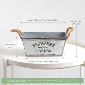 Iron Sheet Flower Bucket Handicraft Decoration (size: small)