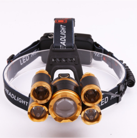 Head Torch with 3 or 5 Leds (Option: 5 heads-No charger)