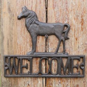 Iron Hanging Decoration Retro Courtyard Welcome Door Plate (Option: Horse)