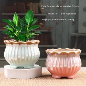 Succulent Small Flower Pot Stoneware Breathable Purple Sand Absorbent Basin (Option: 049-Ceramic)