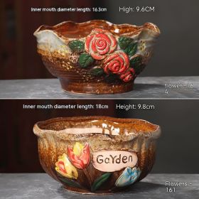 Ceramic Large Diameter Succulent Flowerpot (Option: 56style-Ceramic)